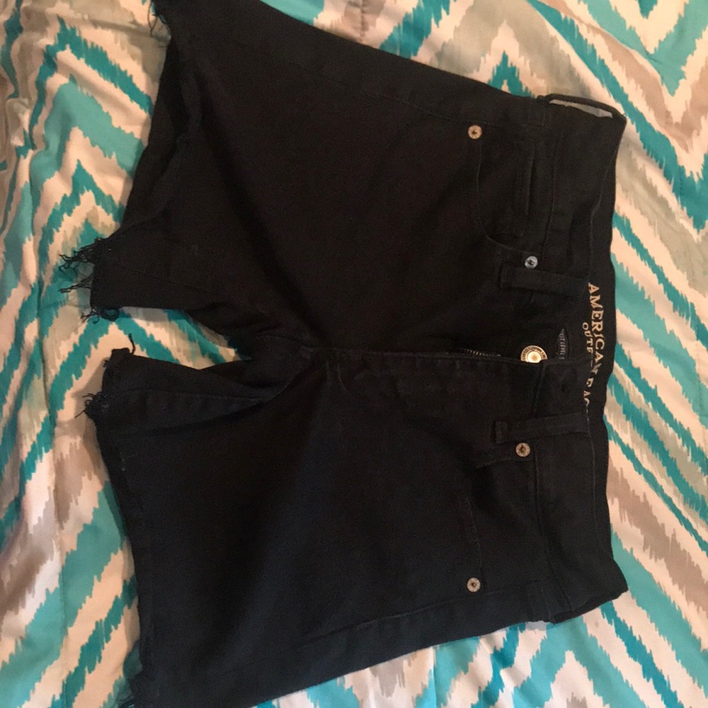 Black self cut shorts